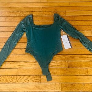 Lululemon Athletica Square-Neck Bodysuit in Forest Green